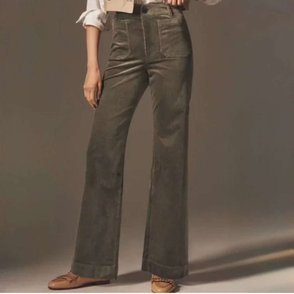 The Colette Corduroy Full-Length Wide-Leg Pants by Maeve Green, 23